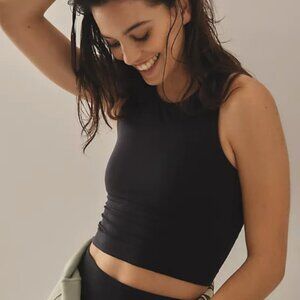 Anthropologie Renna Seamless High-Neck Tank Top Black